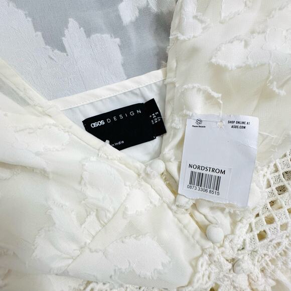 Asos Design Cream Burnout Lace Maxi Dress 2 Cottagecore Prairie Boho Coachella - Picture 12 of 15